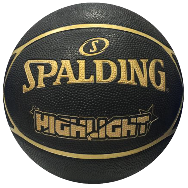 PELOTA DE BÁSQUET HIGHLIGHT #7 OUTDOOR NEGRO/DORADO SPALDING