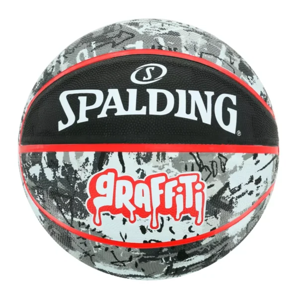 PELOTA DE BÁSQUET GRAFFITI #7 OUTDOOR NEGRO/ROJO SPALDING