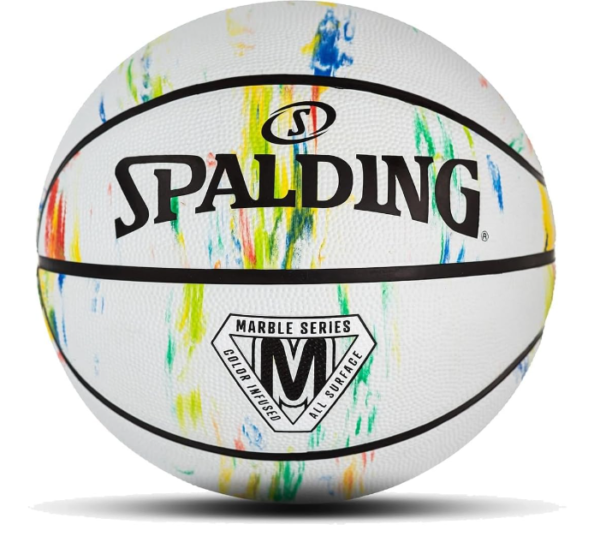 PELOTA DE BÁSQUET MARBLES OUTDOOR BLANCO #7 Y #6 SPALDING