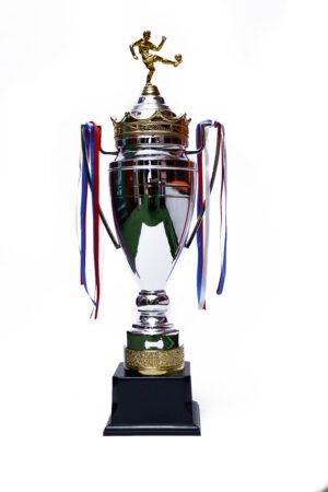 TROFEO PLATEADO IMPORTADO DE FUTBOL MODELO 61