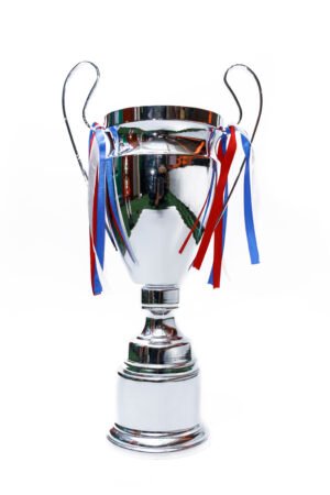 TROFEO PLATEADO IMPORTADO DE FUTBOL MODELO 30