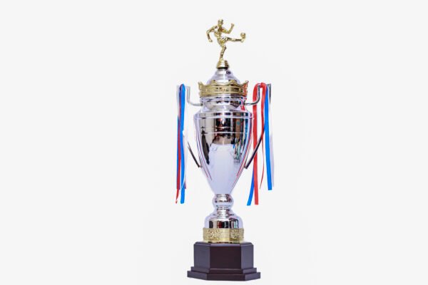 TROFEO PLATEADO IMPORTADO DE FUTBOL MODELO 27