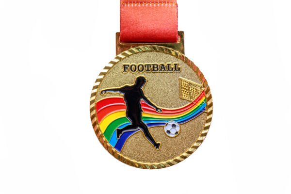 MEDALLA FUTBOL ARCOIRIS DOCENA
